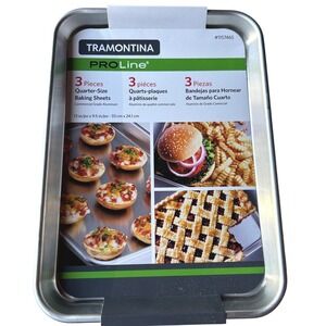 Tramontina Silver Aluminum 3pc Quarter-Size Baking Sheets 13x9.5in